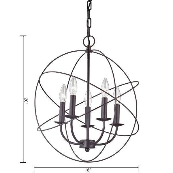 Williamsport 18'' Wide 5-Light Chandelier - Oil Rubbed Bronze