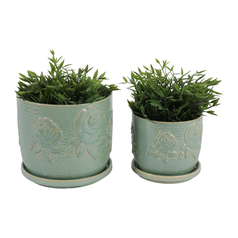 HOBARTGATE SET OF 2 GREEN PLANTER 7 (IN)