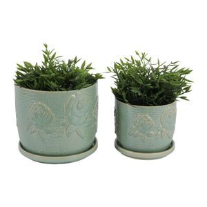 HOBARTGATE SET OF 2 GREEN PLANTER 7 (IN) 3