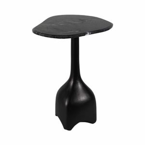 21" CURVED TOP MARBLE ACCENT TABLE, BLK 3