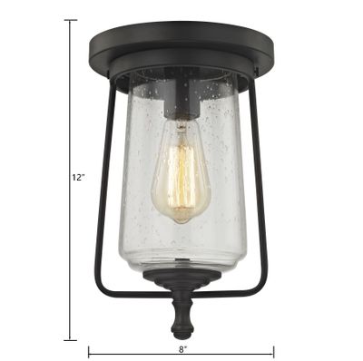 Hamel 8″ Wide 1-Light Flush Mount - Oil Rubbed Bronze