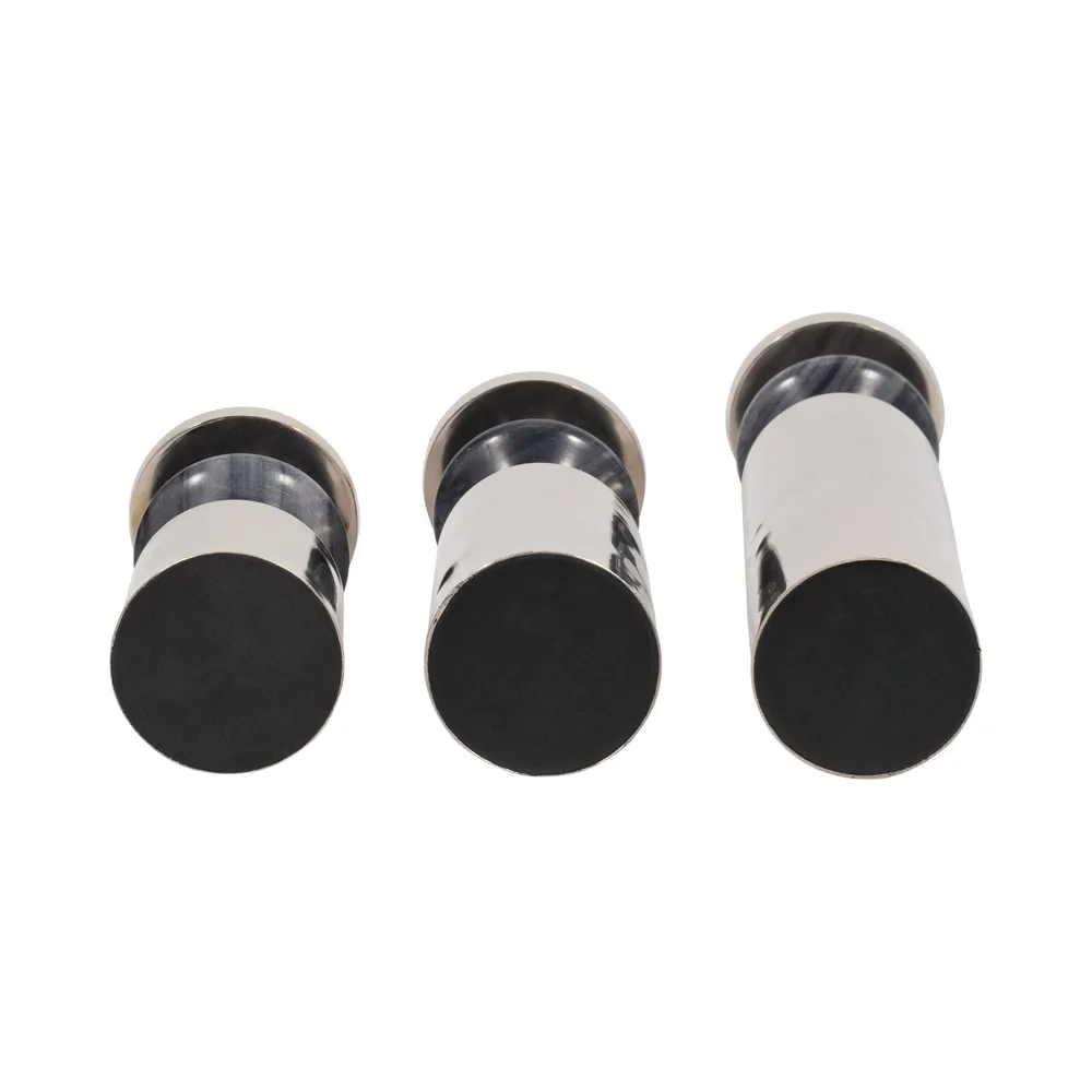 HAMPTONMILL SET OF 3 GRAY CANDLE HOLDER 17 (IN)