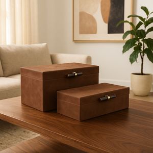DORSETRUN SET OF 2 BROWN BOXES 7 (IN) 12
