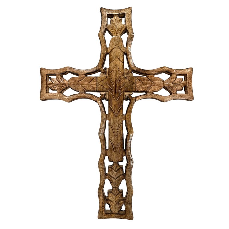 18" x 10.75" Carved Wood Cross