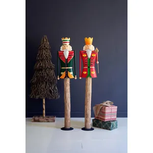 Set of 2 Painted Metal and Wood Nutcrackers 1