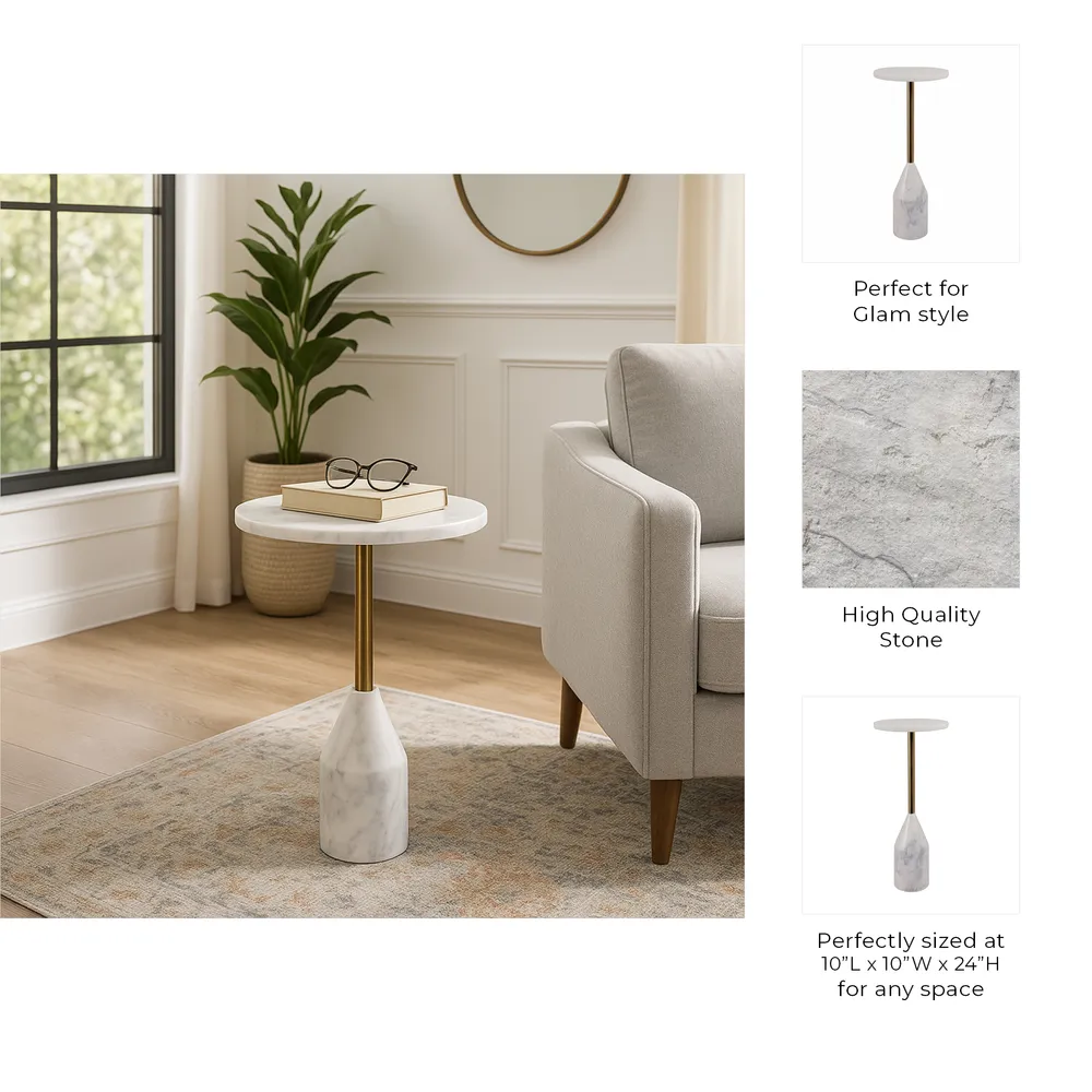 HARDWICKTON WHITE TABLE 24 (IN)