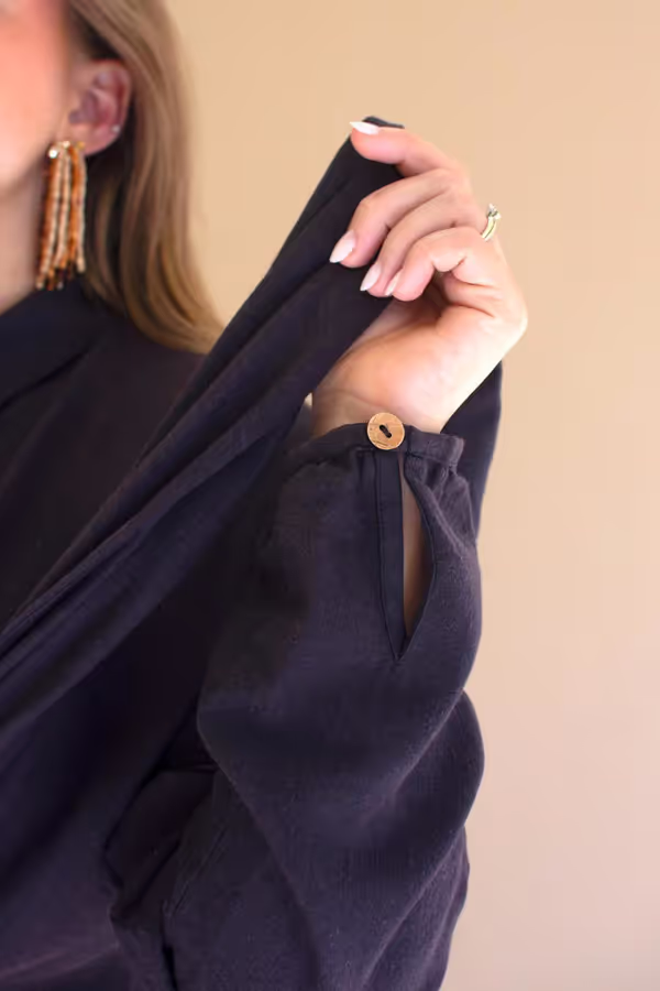 Long-Sleeve Dress with Front-Tie Detail
