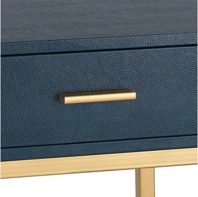 Shagreen Accent Table - Navy Gray