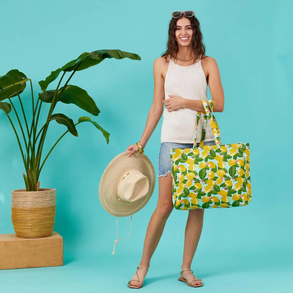 Lemon Blossoms Little Shopper Canvas Tote Bag