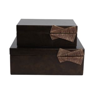 ANSELLEY SET OF 2 GRAY BOXES 4 (IN) 6