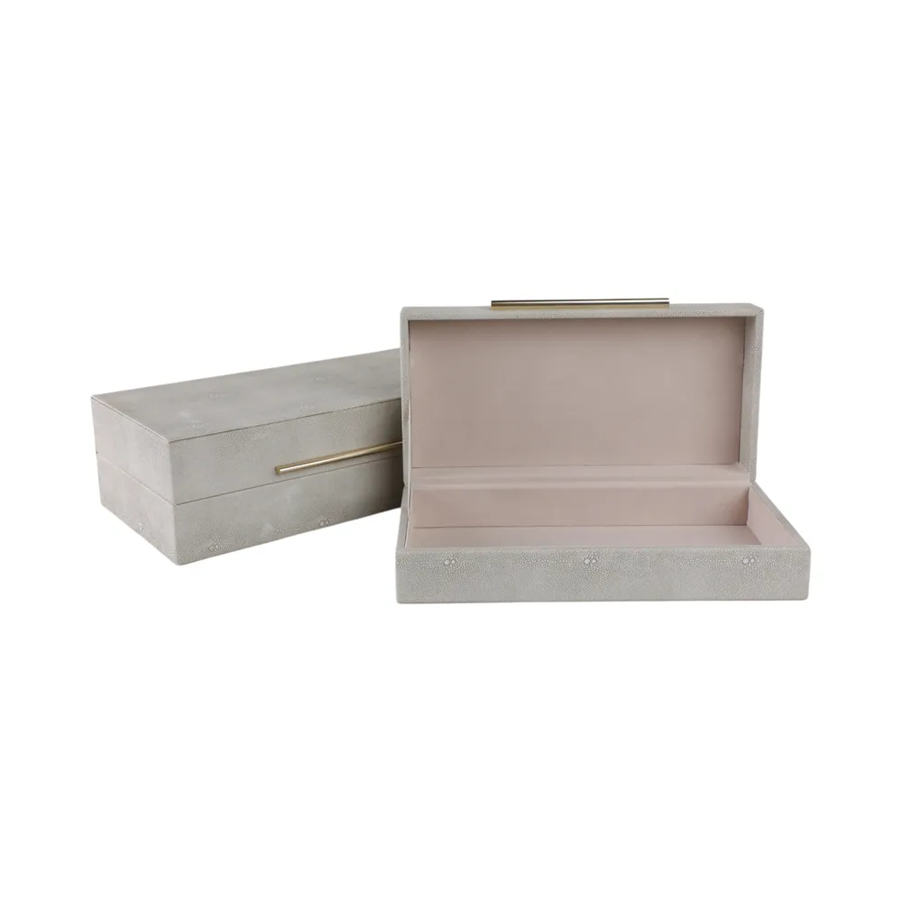 DAVINPARK SET OF 2 IVORY BOXES 4 (IN)