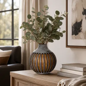 HAMDENSIDE GRAY GLASS VASE 12 (IN) 2
