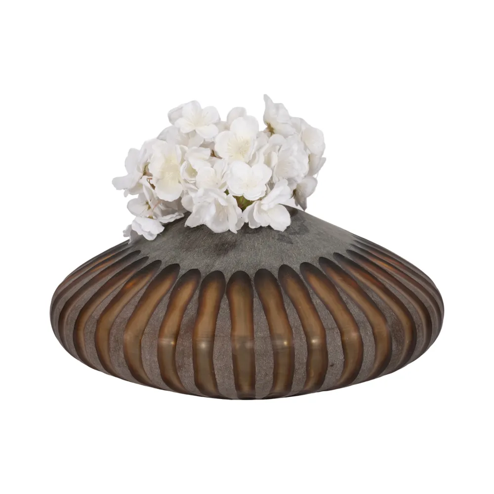 ELROYLAND GRAY GLASS VASE 6 (IN)