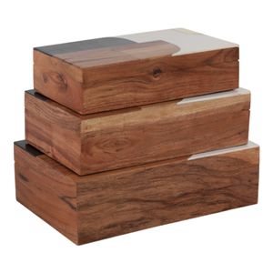 MAEBEACH SET OF 3 BROWN BOXES 4 (IN) 7