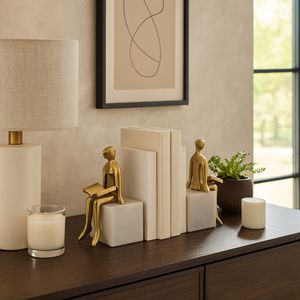 PAXTONLAKE SET OF 2 WHITE BOOKENDS 8 (IN) 2