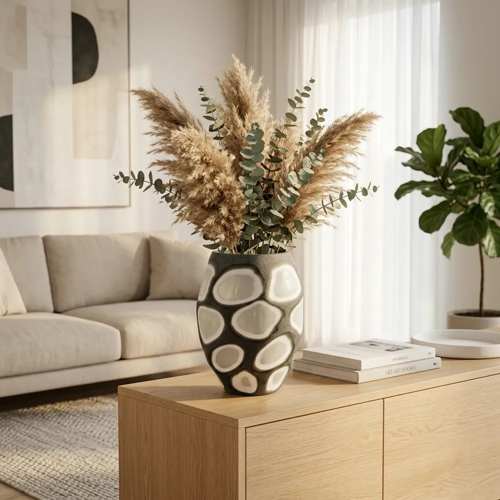 ARNETTBEACH GRAY GLASS VASE 12 (IN)