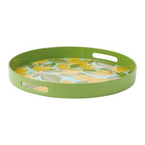 Lemon Blossoms  Round Lacquer Serving Tray 5