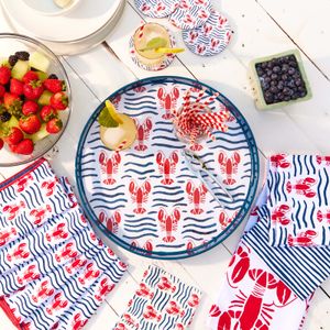 Lobster Waves Cotton Kitchen Towels (Set of 3) 6