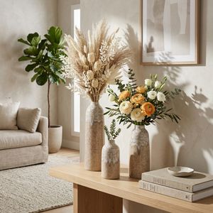 KELSEYLAKE SET OF 3 TAN VASES 16 (IN) 11
