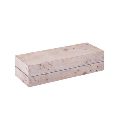 Salem Box - Long White Burl Wood