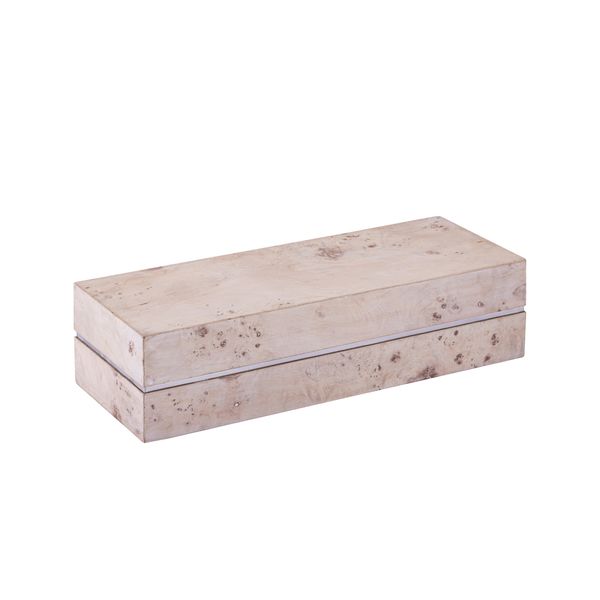 Salem Box - Long White Burl Wood