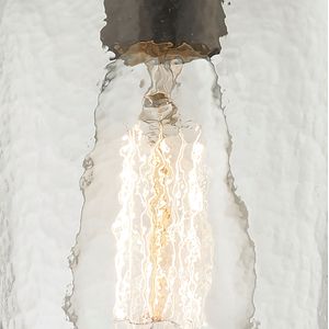 Hammered Glass 5'' Wide 1-Light Mini Pendant - Oil Rubbed Bronze with Clear 3