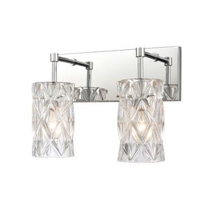 Forma de Crystal 14'' Wide 2-Light Vanity Light - Polished Chrome 3