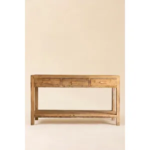 Reclaimed Wood Three Drawer Console 3