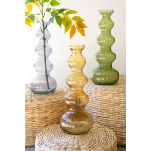 Small Glass Bubble Vase / Blue 6