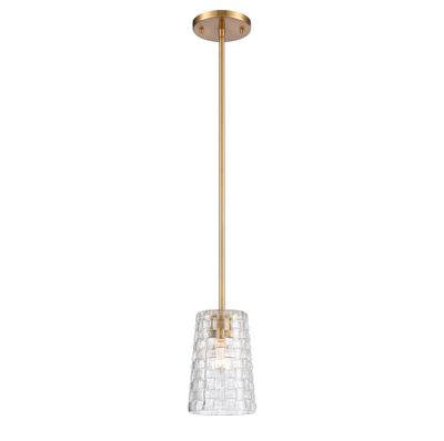 Lightweave 5.5″ Wide 1-Light Mini Pendant - Satin Brass