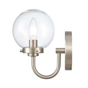 Fairbanks 8.5″ High 1-Light Sconce - Brushed Nickel and Clear 4