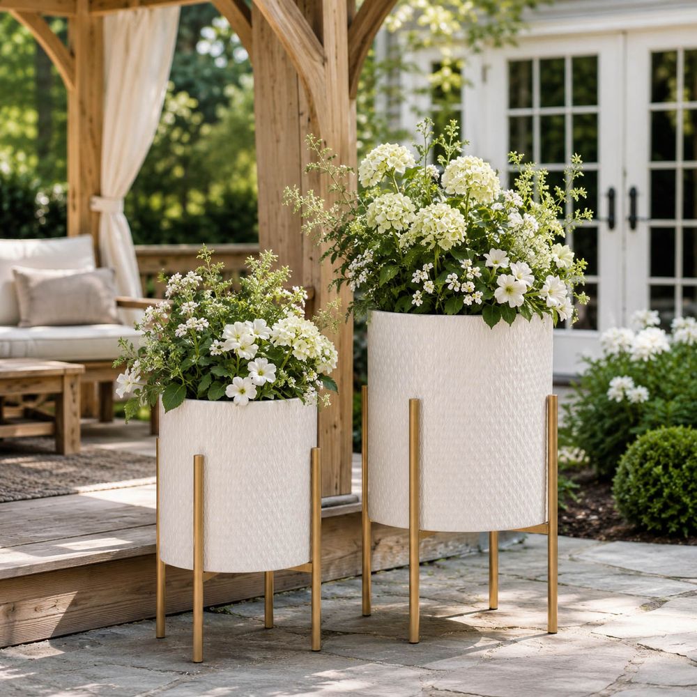 HAYFORDTON SET OF 2 WHITE PLANTER 23 (IN)