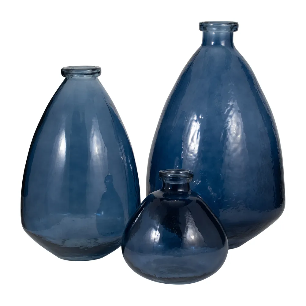 SUTTONWORTH BLUE GLASS VASE 19 (IN)