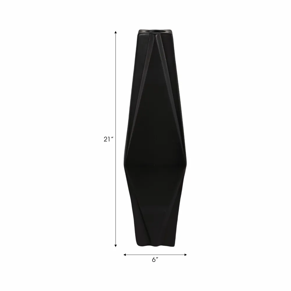 TARASIDE BLACK VASE 21 (IN)