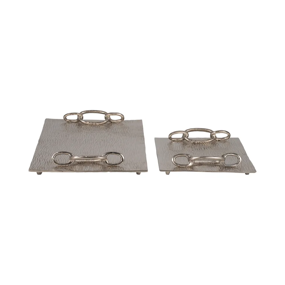 BURKEFORD SET OF 2 SILVER TRAY 3 (IN)