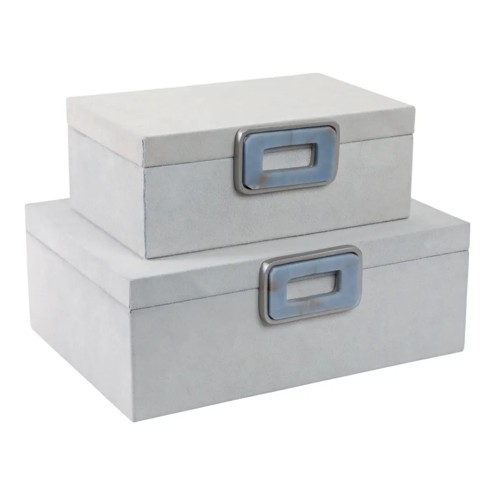 HAMMONDRIDGE SET OF 2 WHITE BOXES 5 (IN)