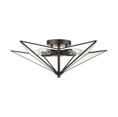 Moravian Star 21″ Wide 5-Light Flush Mount - Oil Rubbed Bronze