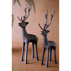 Set of 2 Cast Iron Reindeer 3