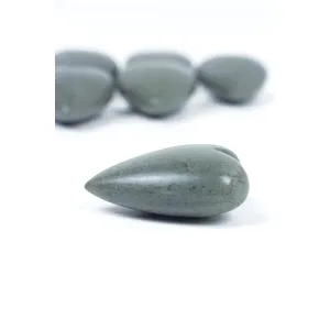 Set of 6 Dark Grey Hand-Carved Stone Hearts 2