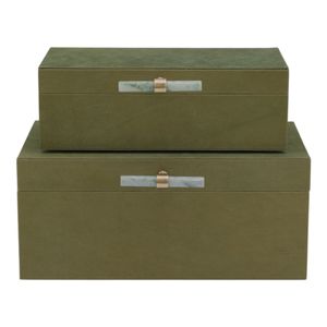 GARANDBEACH SET OF 2 GREEN BOXES 7 (IN) 3