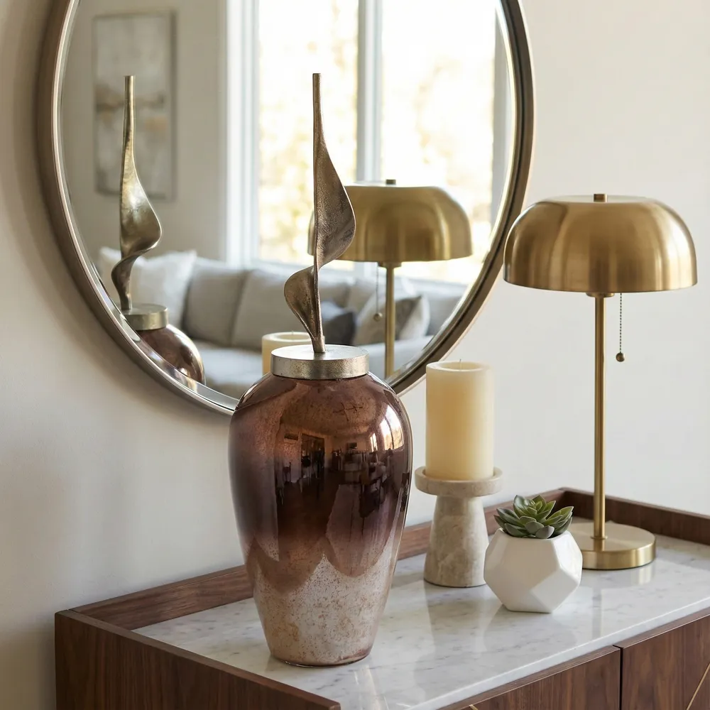 GUNNARGROVE GRAY GLASS VASE 33 (IN)