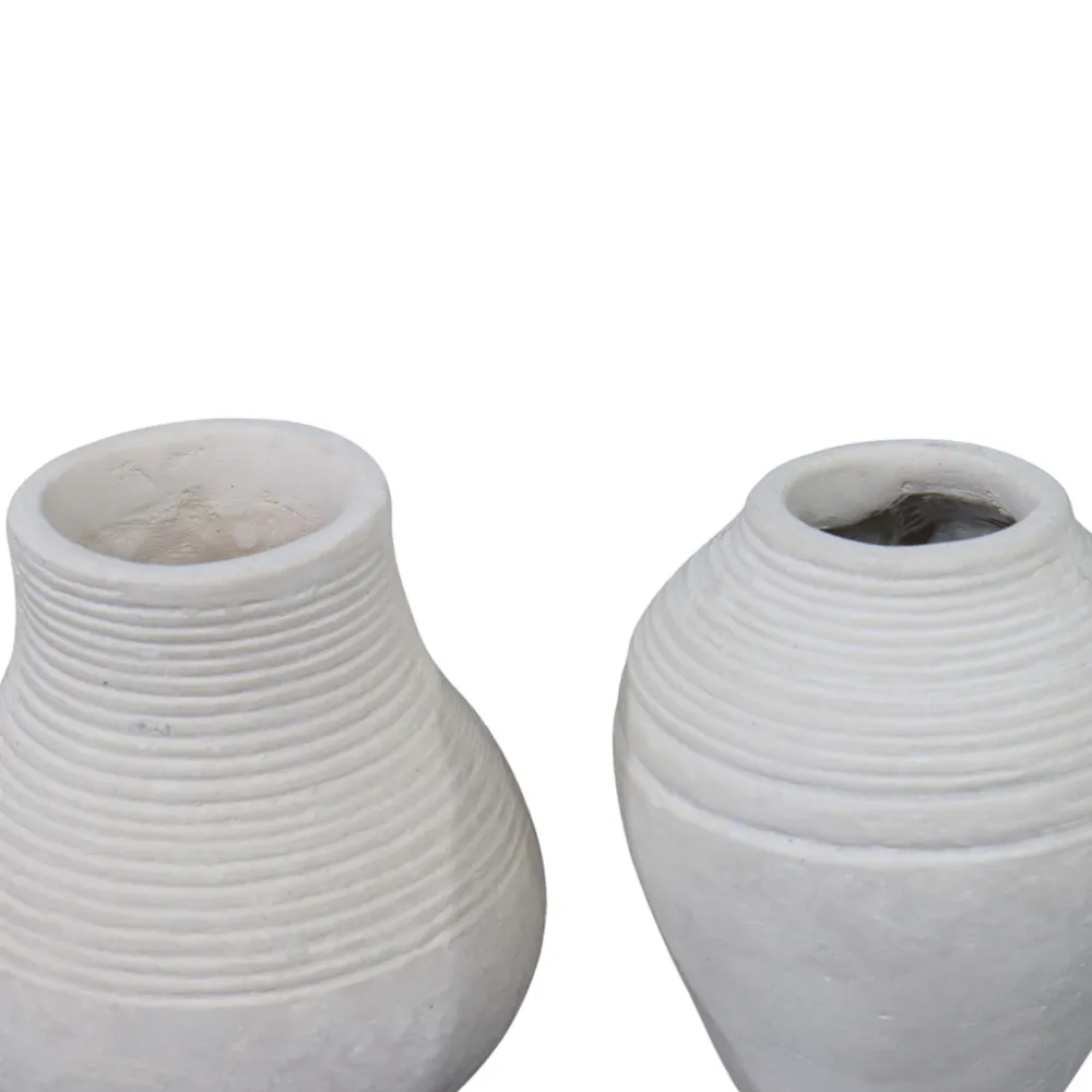 DRAPERFIELD SET OF 2 IVORY VASES 6 (IN)
