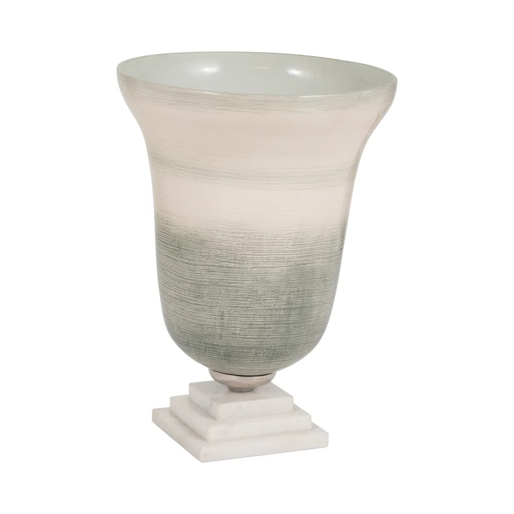 ERWINLAND GREEN GLASS VASE 14 (IN)