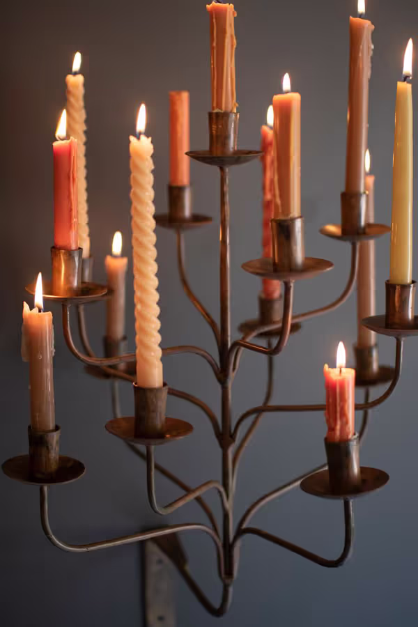 Iron 13 Taper Wall Candelabra