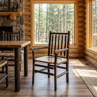 Hickory Spoke Back Arm Chair - Espresso Seat