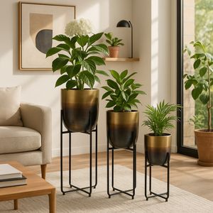 FINCHBROOK SET OF 3 GOLD PLANTER 27 (IN) 2