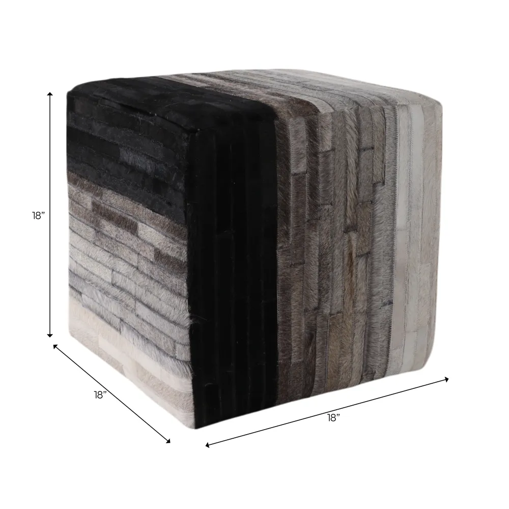 SPARROWSTONE BLACK OTTOMAN 18 (IN)