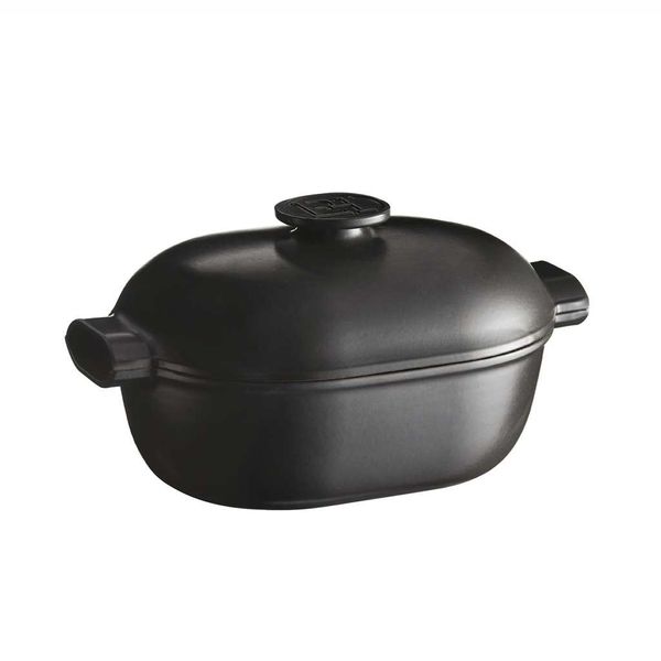 EMILE HENRY DELIGHT Oval Casserole, 4.5L/4.8qt, 14.4x9.4x7.5"/36.5x24x19cm, Ardoise