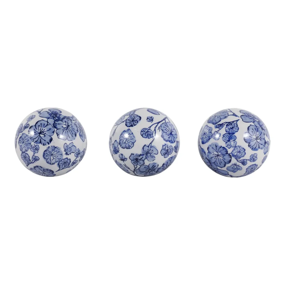 HEWITTFIELD SET OF 3 BLUE ORBS 5 (IN)