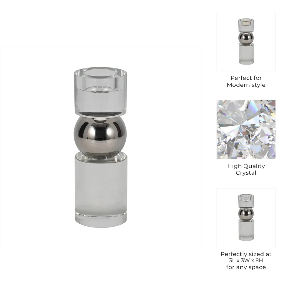 VERAFORD CLEAR CANDLESTICK 8 (IN)
